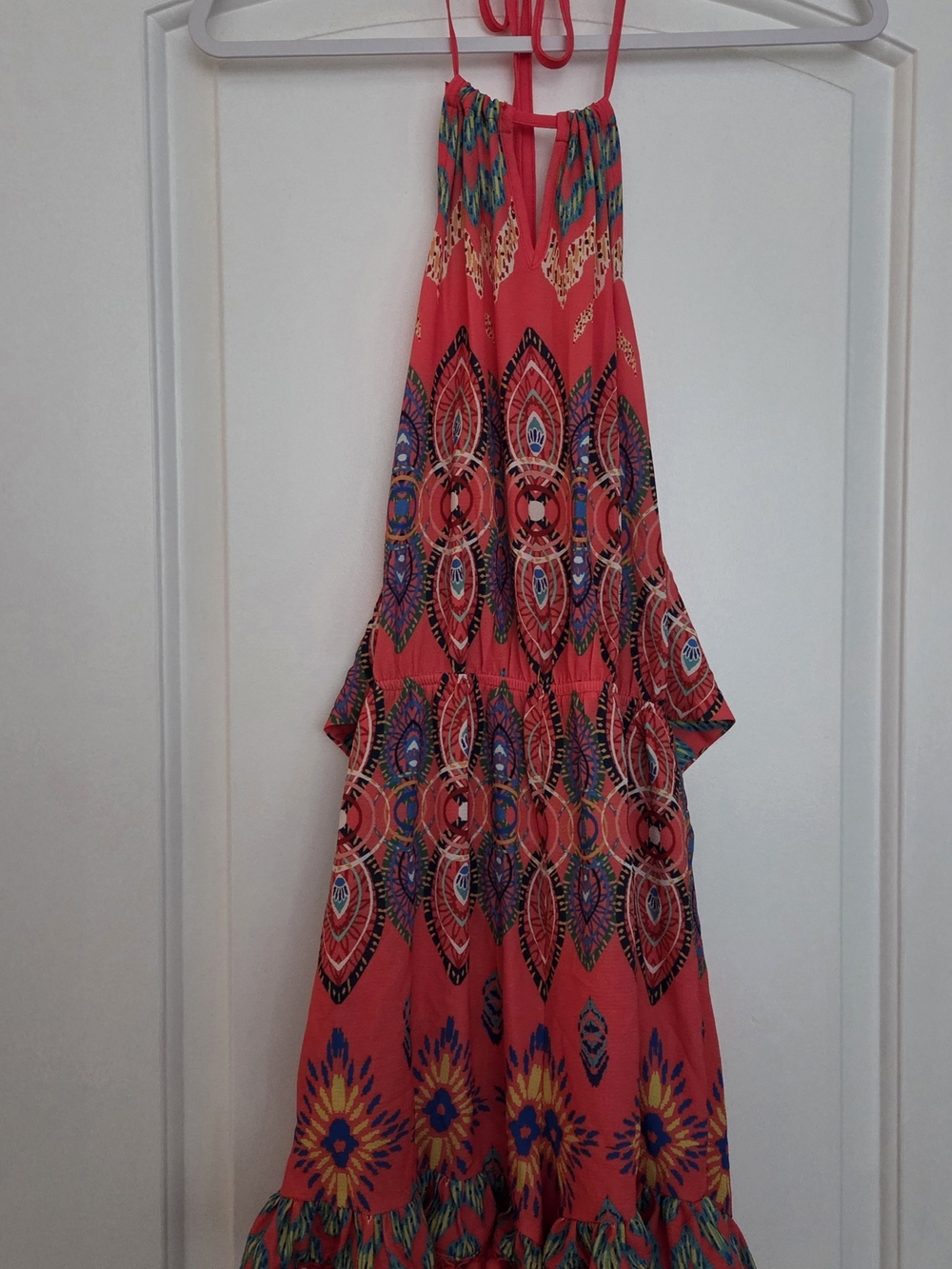 Bohemian Coral Halter Romper